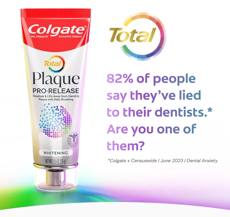 82% of people say they've lied to their dentists.* Are you one of them? *Colgate x Censuswide | June 2023 | Dental Anxiety
