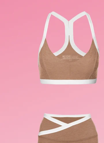 Spacedye Outlines Bra in Desert Sand Heather/Cloud White