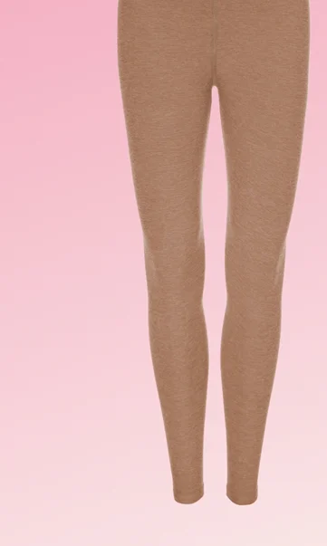 Spacedye Outlines High Waisted Midi Legging in Desert Sand Heather/Cloud White