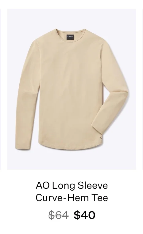 AO Long Sleeve Curve-Hem Tee