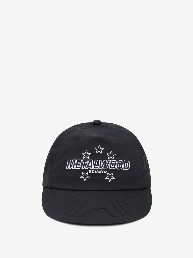 Image of Metalwood Satin Stars 5-Panel Snapback Hat - Black