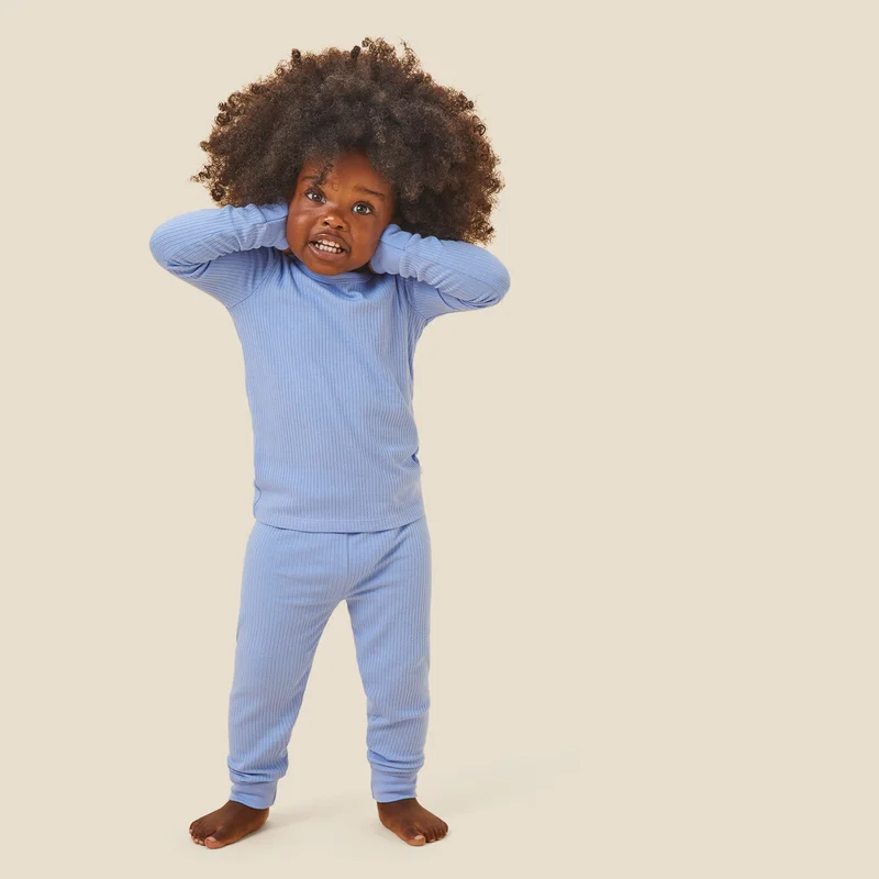 Image of Hydrangea Ribbed Pajama Set