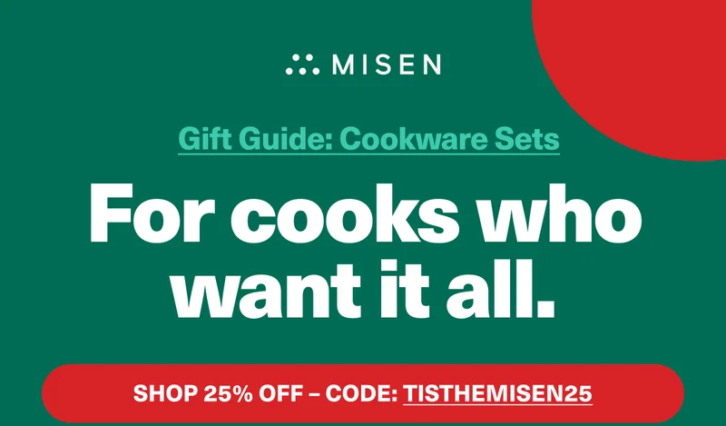 Misen. Gifts for cooks who want it all - Cookware Sets. Use code: discount code for 25% off!