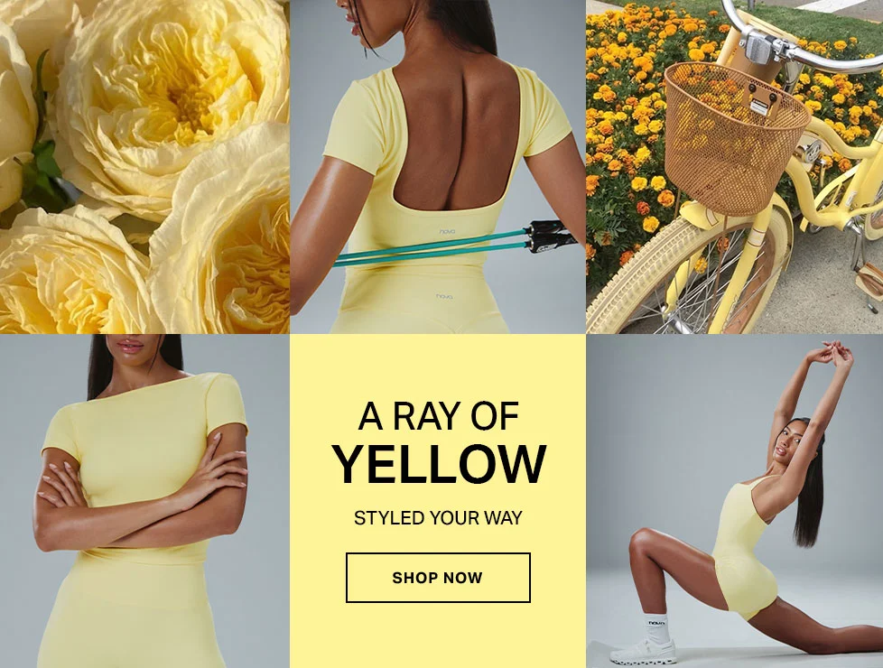 A ray of yellow: New women's activewear collection. Shop stylish yellow fitness apparel & workout clothes, styled your way. Shop now.