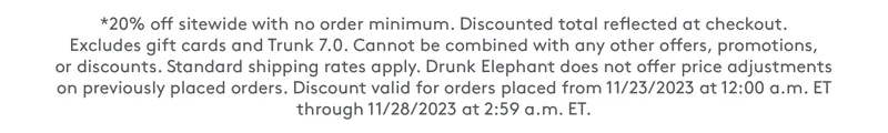 Full Terms and Conditions on DrunkElephant.com