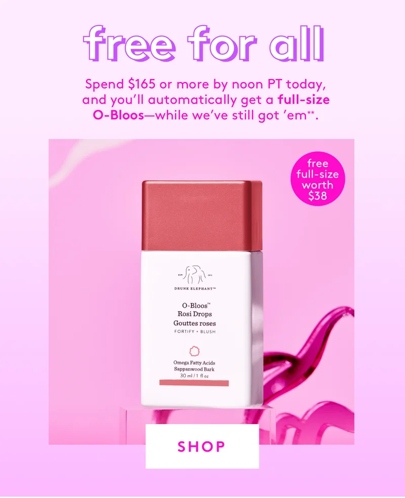 Free O-Bloos on orders over $165