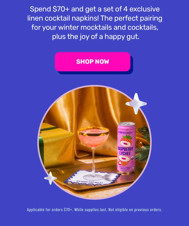 Spent $70+ and get a set of 4 cocktail napkins