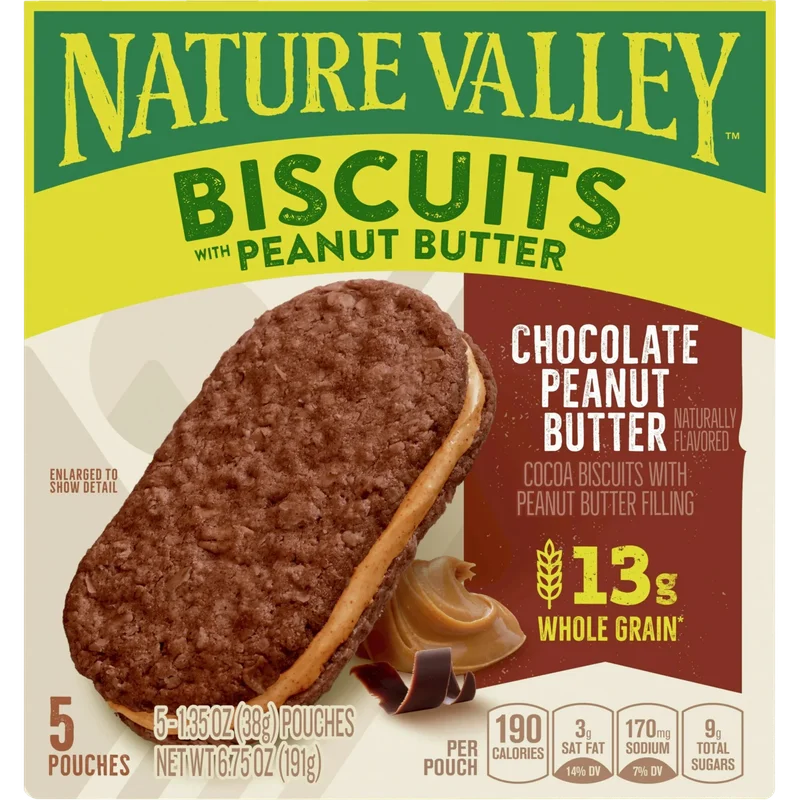 Image of Nature Valley Cocoa Biscuits - Chocolate Peanut Butter (5 CT)