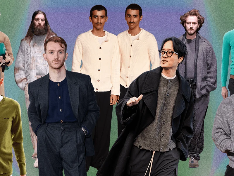 A whole bunch of stylish folks wearing the menswear-inspired crewneck cardigan.