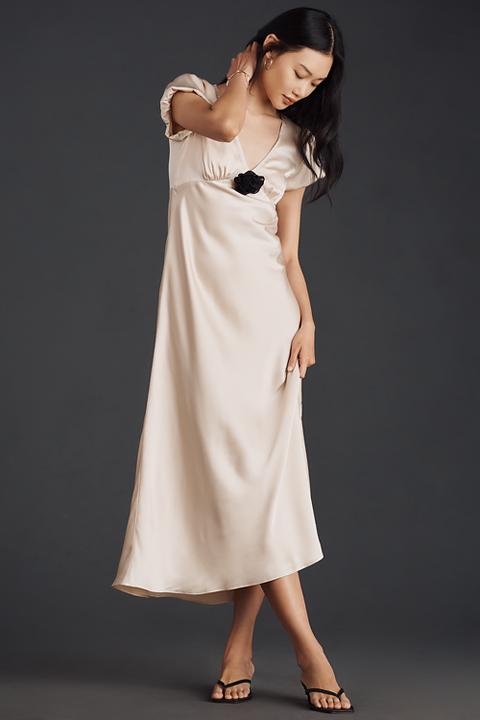 Curaae by Elliatt Leia Rosette Satin Midi Dress