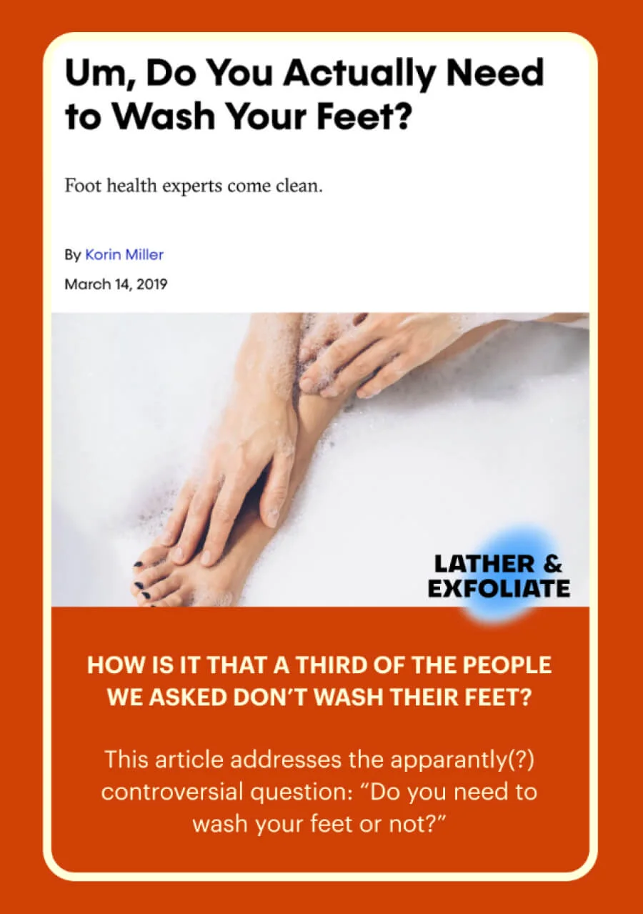 Um, do you actually need to wash your feet?