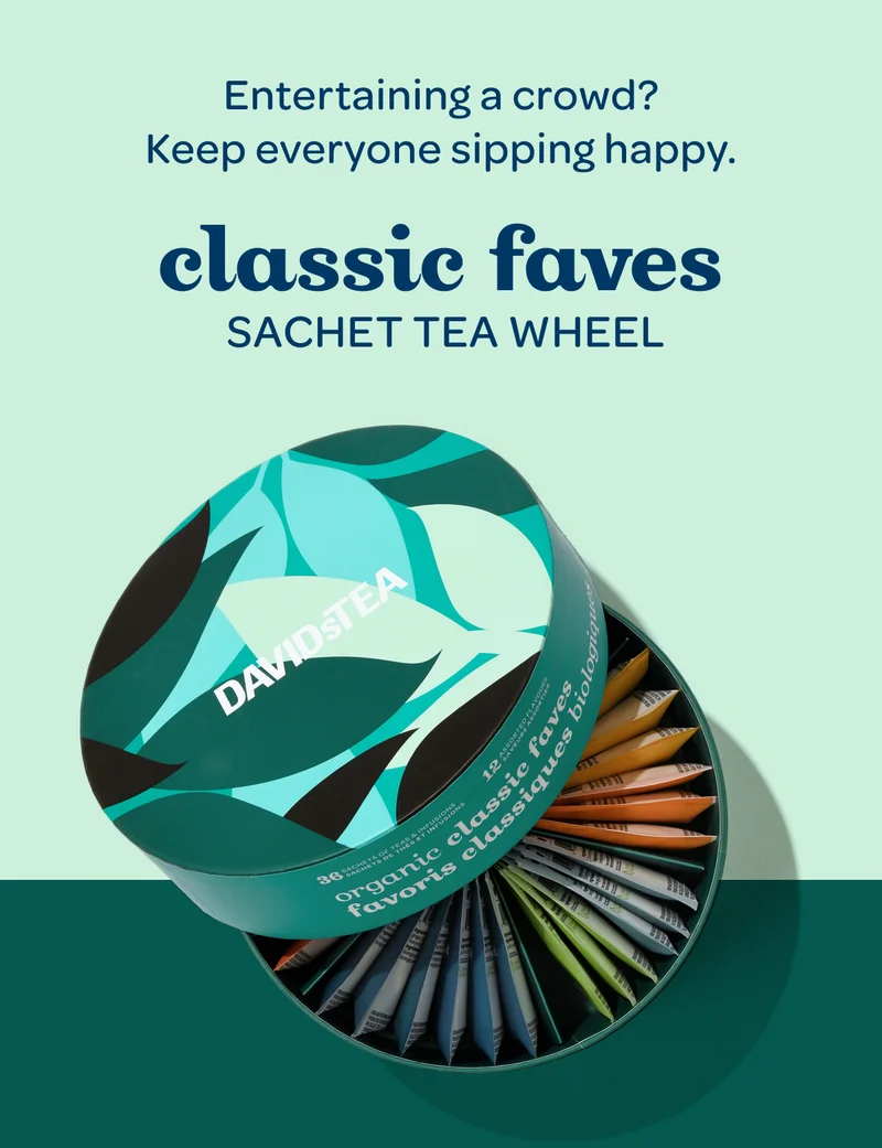 Entertaining a crowd? Keep everyone sipping happy. - Classic Faves Sachet Tea Wheel