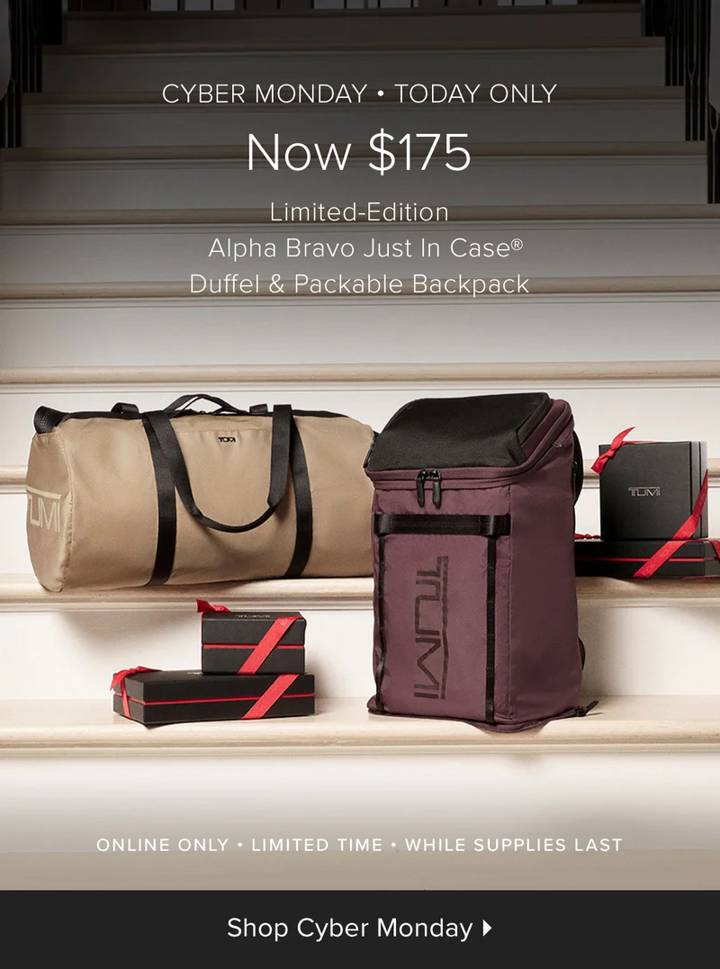 Cyber Monday | Today Only: Now $175 - Limited-Edition | Alpha Bravo Just In Case | Duffel & Packable Backpack