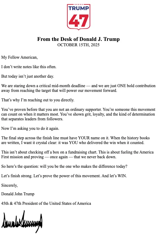 OFFICIAL TRUMP MEMO