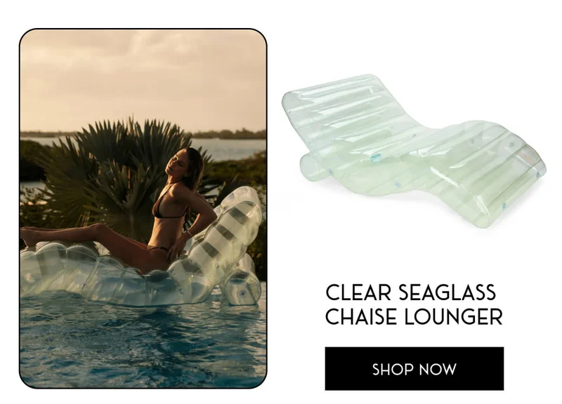 CLEAR SEAGLASS CHAISE LOUNGER