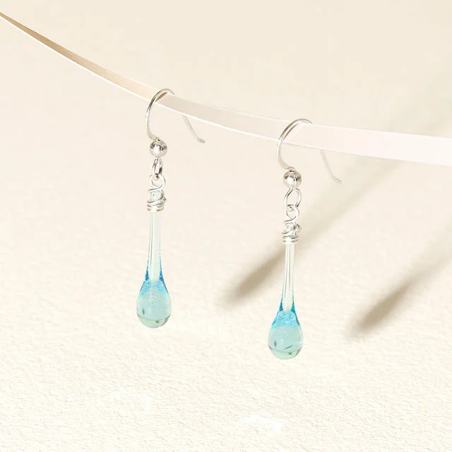 Sun-Melted Glass Droplet Earrings