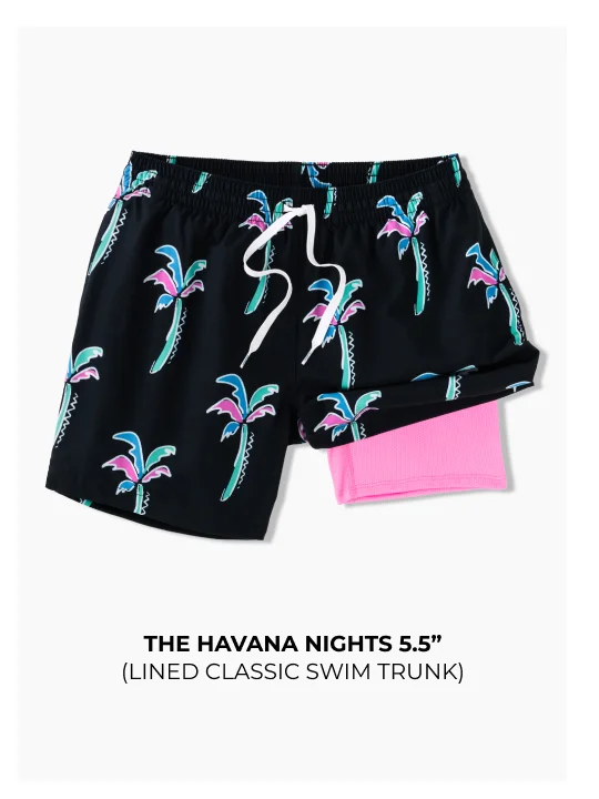 Lined Classic Swim Trunk: The Havana Nights 5.5"