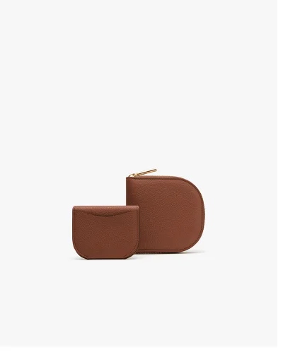 Duo Small Zip Wallet Dark Chestnut