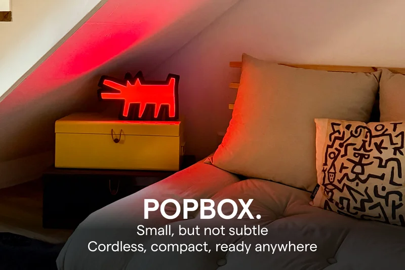 PopBox. Small, but not subtle Cordless, compact, ready anywhere