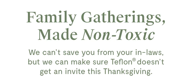 Family gatherings, made non-toxic | We can't save you from your in-law, but we can make sure Teflon doesn't get an invite this Thanksgiving