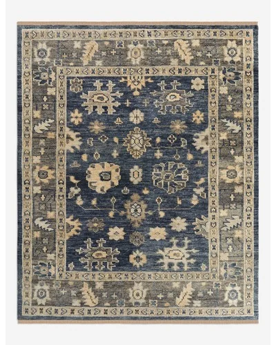 Bridger Hand-Knotted Wool Rug-Blue / 2'6" x 10' Runner