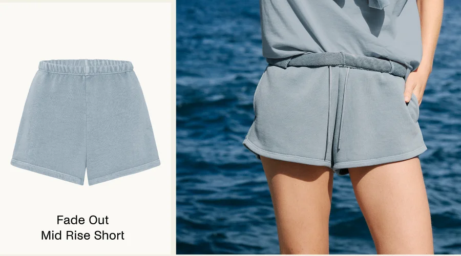 Fade Out Mid-Rise Short in Washed After Dark Navy