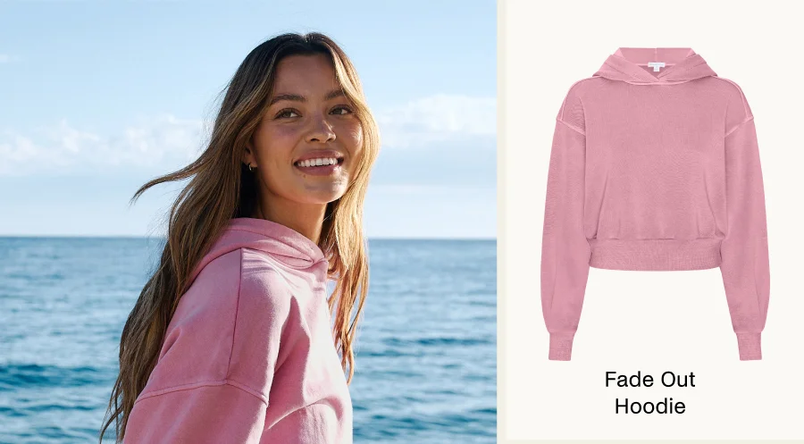Fade Out Hoodie in Washed Rich Raspberry