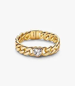 Heart Cuban Chain Ring