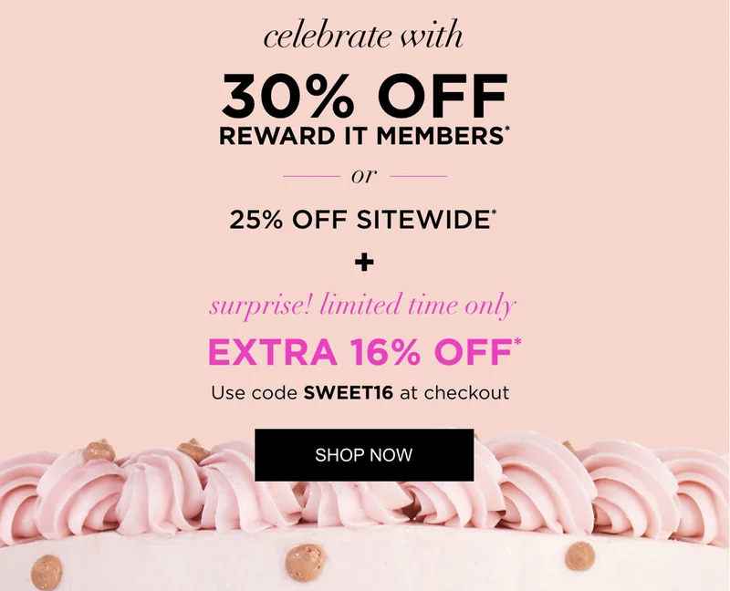 Celebrate with 30% off