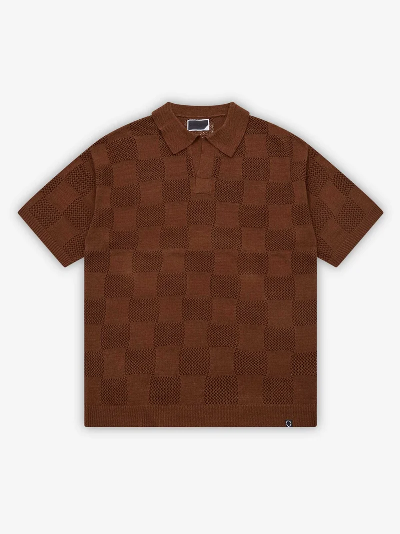 Image of Phingerin Checker Web Skipper Polo - Brown