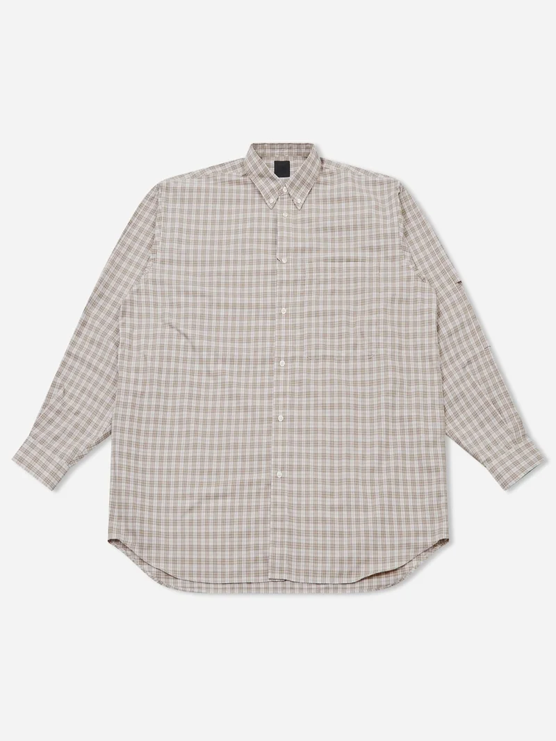 Image of DAIWA PIER42 Tech Button Down Shirt L/S Gren Plaid - Ecru