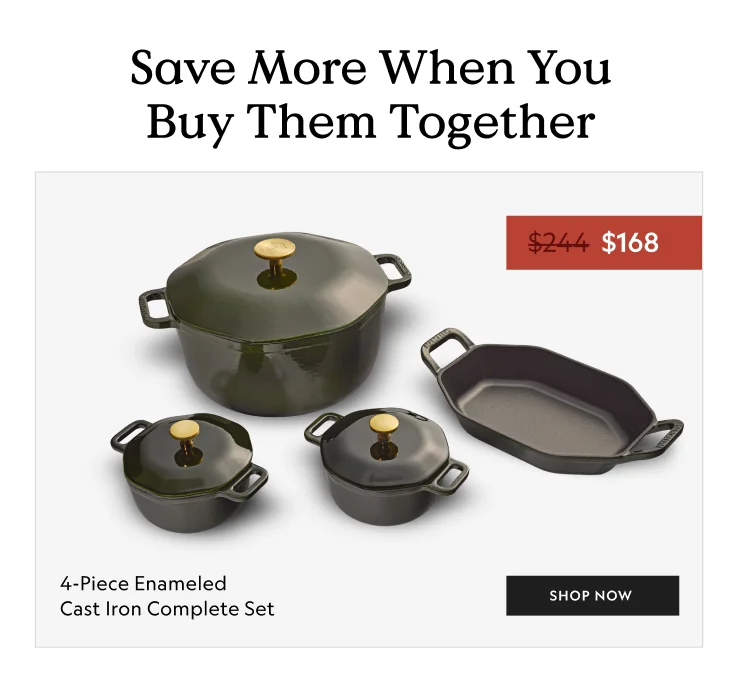 4-Piece Enameled Cast Iron Complete Set