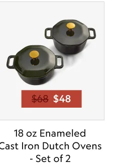 Enameled 18 oz Cast Iron Dutch Ovens Sets