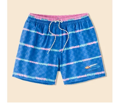 Embossed Classic Swim Trunk: The Playing Hookies 5.5"