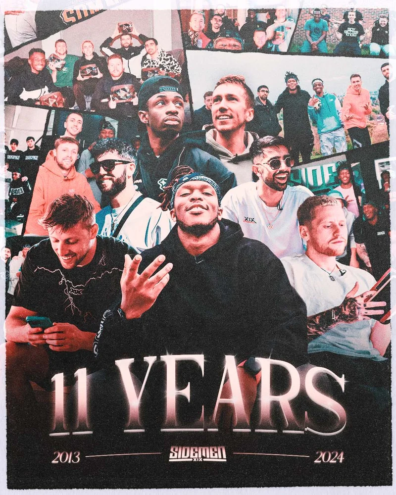 Graphic to celebrate Sidemen 11 Years