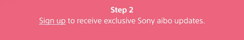 Step 2 Sign up to receive exclusive Sony aibo updates.
