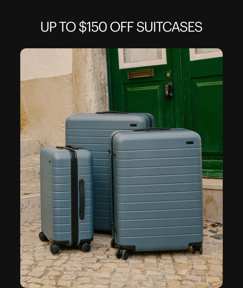 Up to $150 off suitcase sets. Limited time only. Shop now