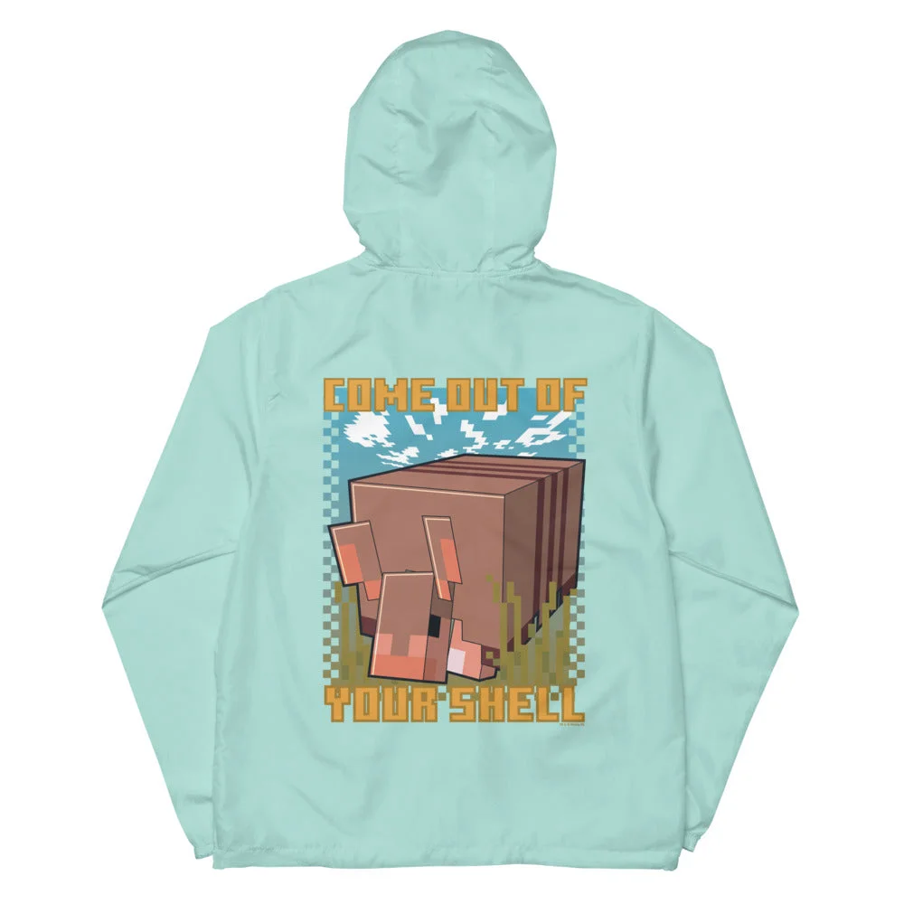 Image of Minecraft Come Out Of Your Shell Checkered Windbreaker Jacket