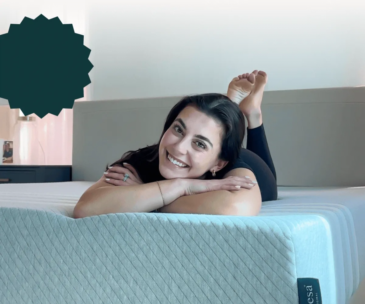Girl laying on Leesa Original Hybrid Mattress