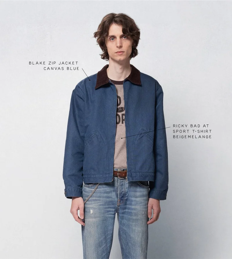 Blake Zip Jacket Canvas Blue