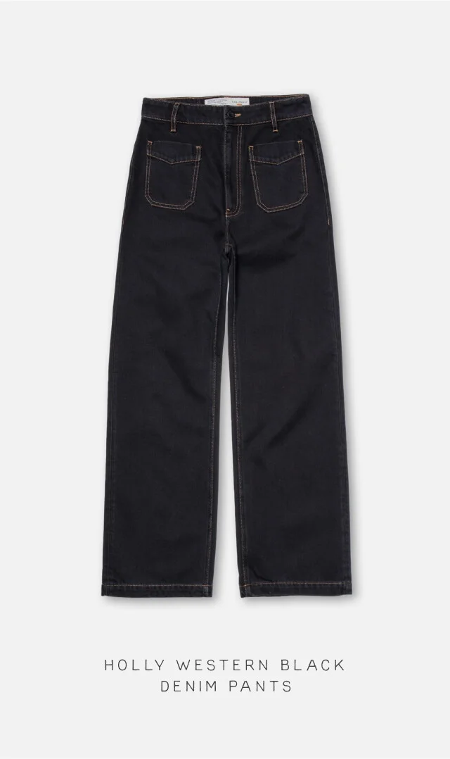 Holly Western Black Denim Pants