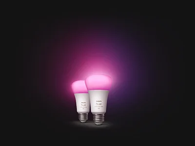 White and color two-pack A19 bulbs