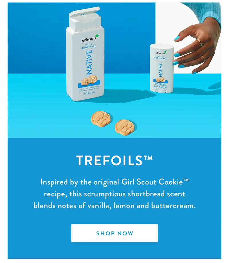 Trefoils™ | Inspired by the original Girl Scout Cookie™ recipe, this scrumptious shortbread scent blends notes of vanilla, lemon and buttercream. | SHOP NOW