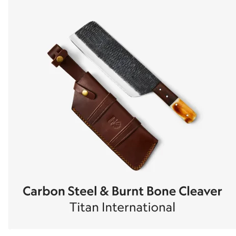 Carbon Steel & Burnt Bone Cleaver