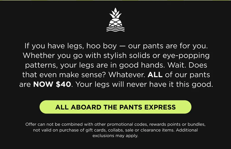ALL ABOARD THE PANTS EXPRESS