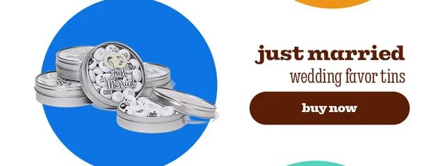 JUST MARRIED WEDDING FAVOR TINS