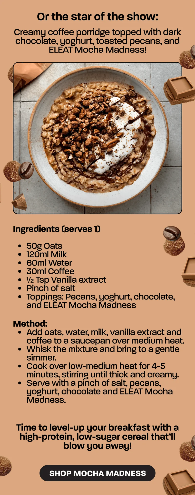 Creamy coffee porridge