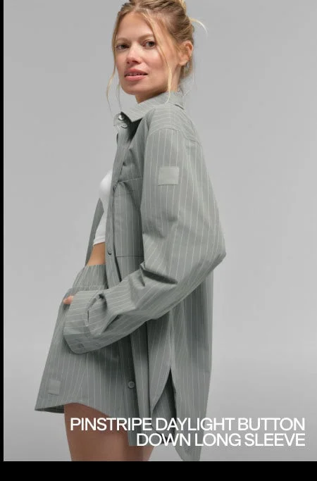 PINSTRIPE DAYLIGHT BUTTON DOWNLONG SLEEVE
