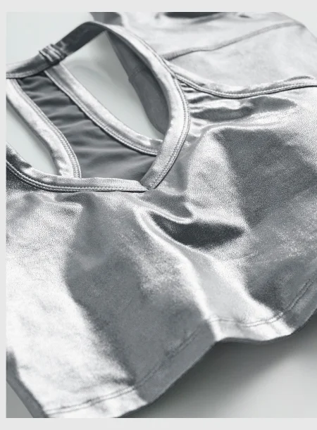 Liquid Silver On The Up Cropped Tank