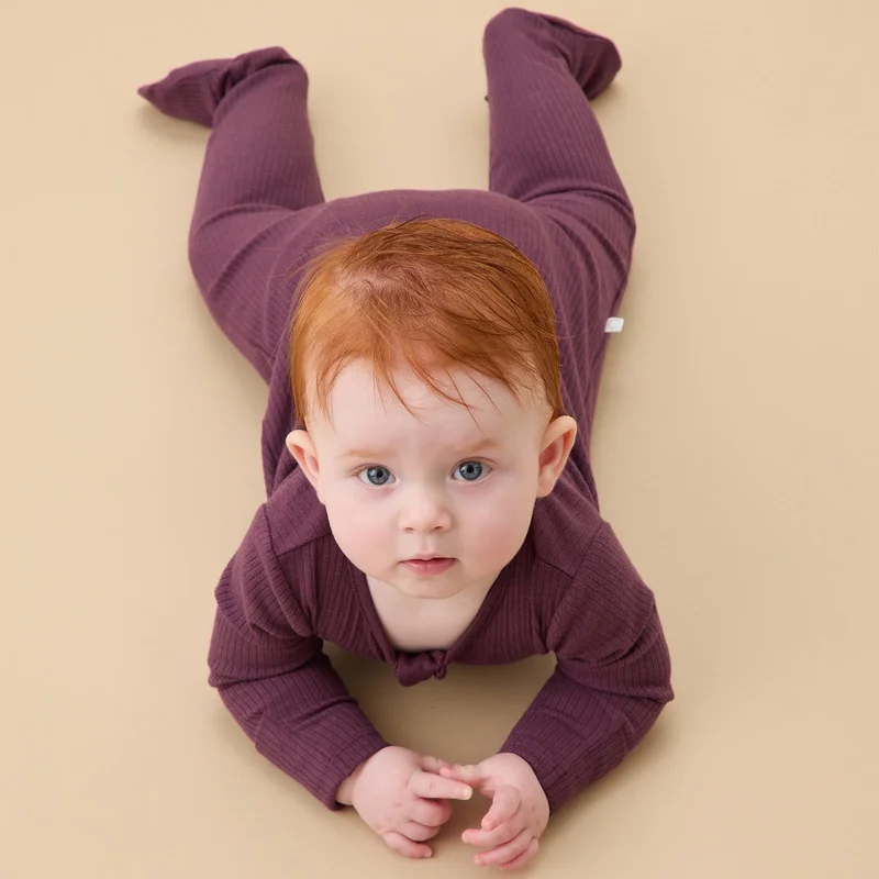 Image of Ribbed Clever Zip Footed Baby Pajamas